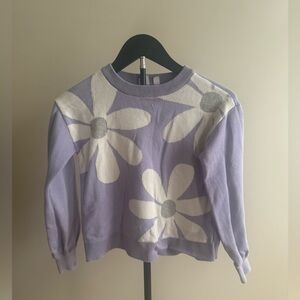 GAP Kids Lavender Floral 100% Cotton Sweater - Girls Size Large